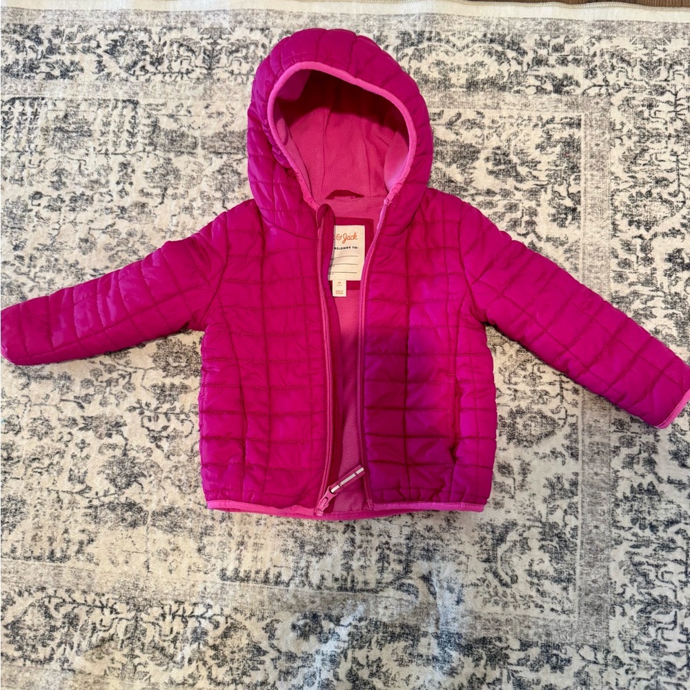 Toddler Pink Hooded Puffer Jacket
